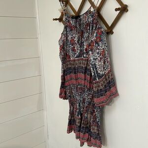 Blue Life Shifted Waist Cold Shoulder Dress M